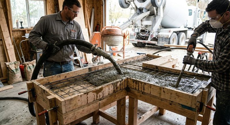 Cement Countertop Pouring in Sonoma County, CA