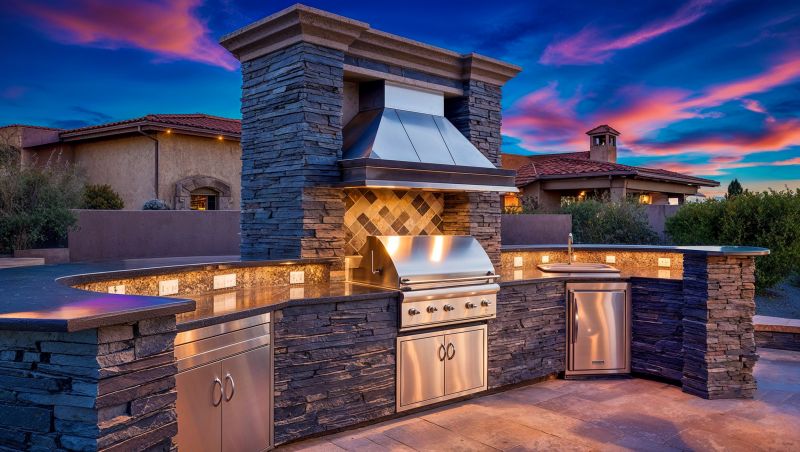 Outdoor Kitchen with Granite Counter