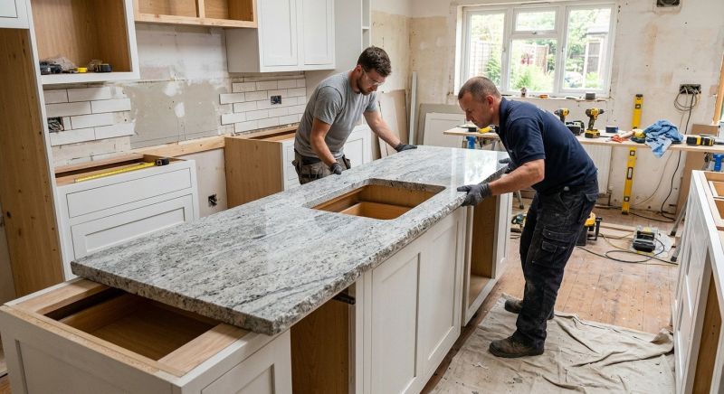 Granite Slab Installation in Marin County, CA
