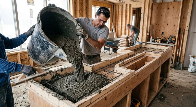 Poured Countertop Installation in Marin County, CA